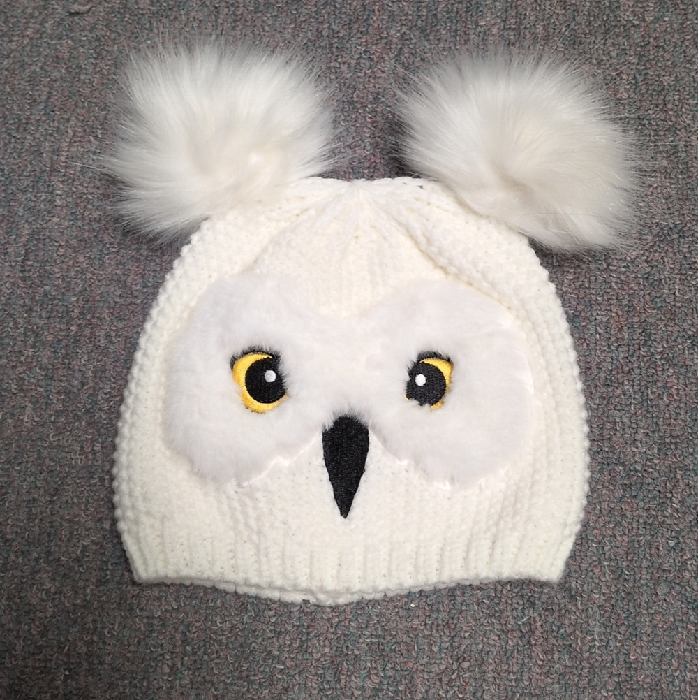 Harry Potter Hedwig Hat Toque Beanie Owl Fantasy Christmas Pom Pom